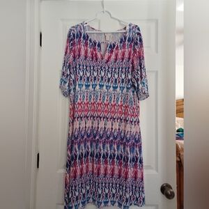 Chico's Womens Size 3 XL Colorful Ikat Print Dress